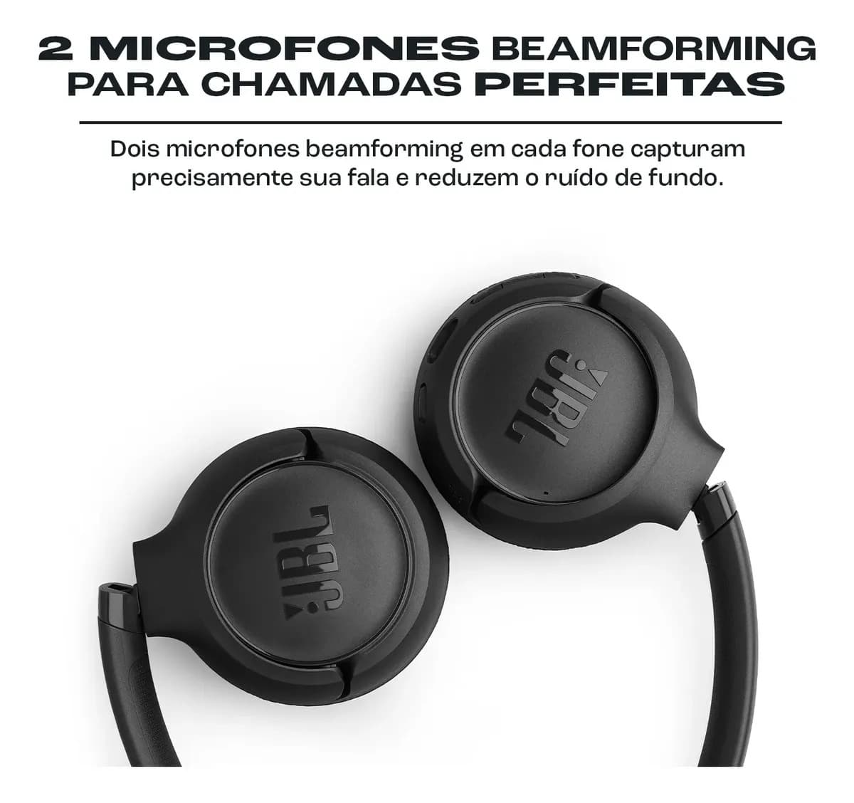Fone de Ouvido JBL Tune 530BT Bluetooth Sem Fio Preto Headphone com Microfone Wireless Estéreo Graves Potentes Confortável — imagem 3