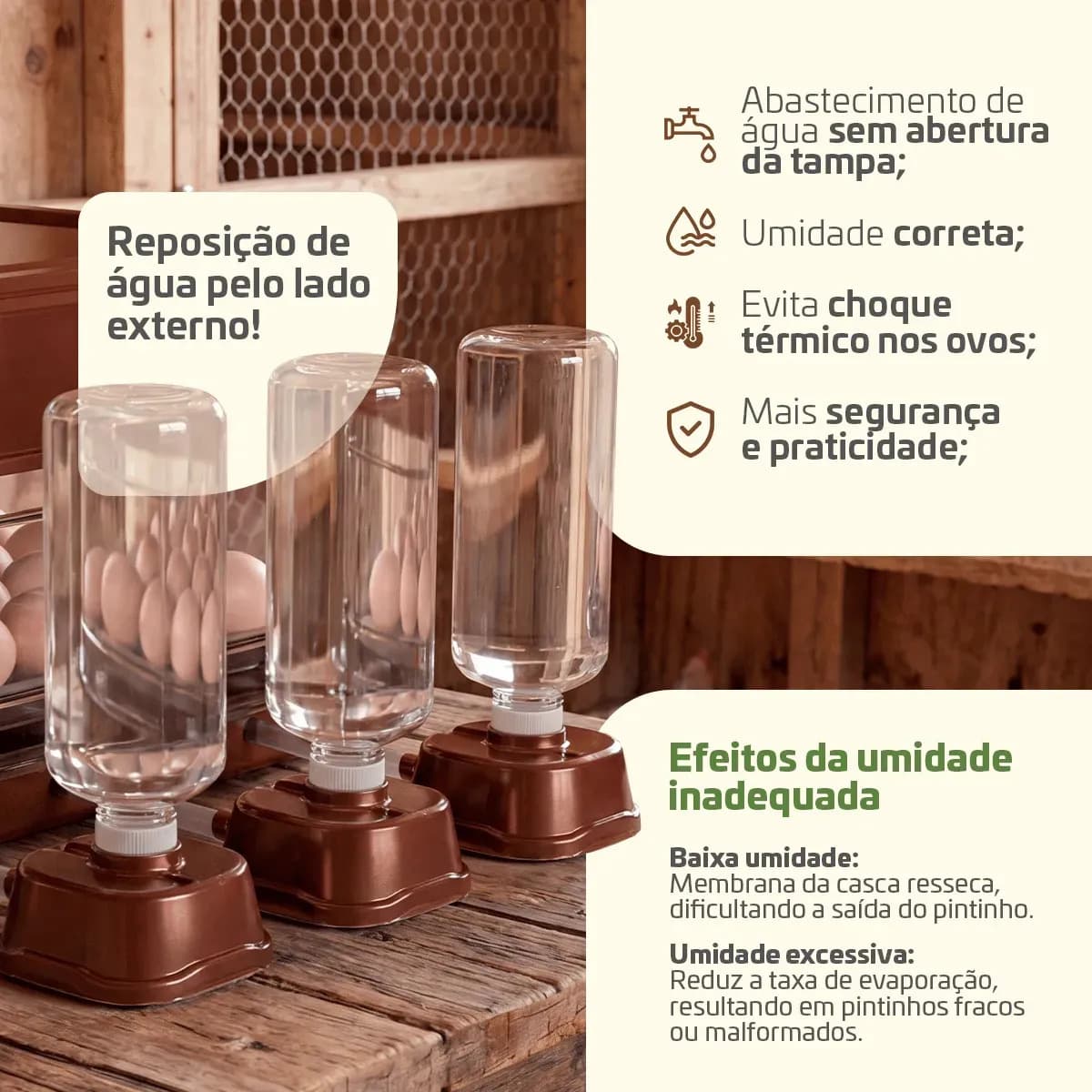 Chocadeira Automática 72 Ovos Com Medidor De Umidade Lavável Bivolt Ovoscópio Certificada Inmetro BT-420 Beltempo — imagem 6