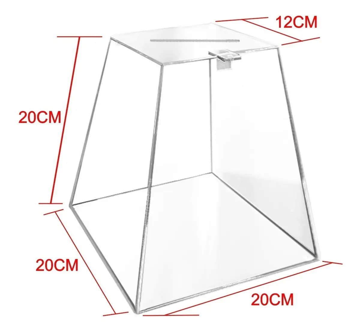 Urna Acrílico Transparente Piramide 20x20x12cm — imagem 2