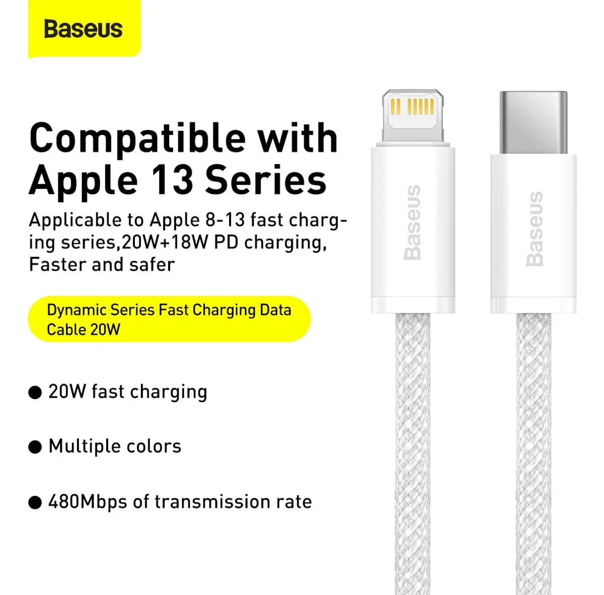 Cabo Turbo Baseus P/ iPhone Usb-c P/ Lightning 20w 2m — imagem 3
