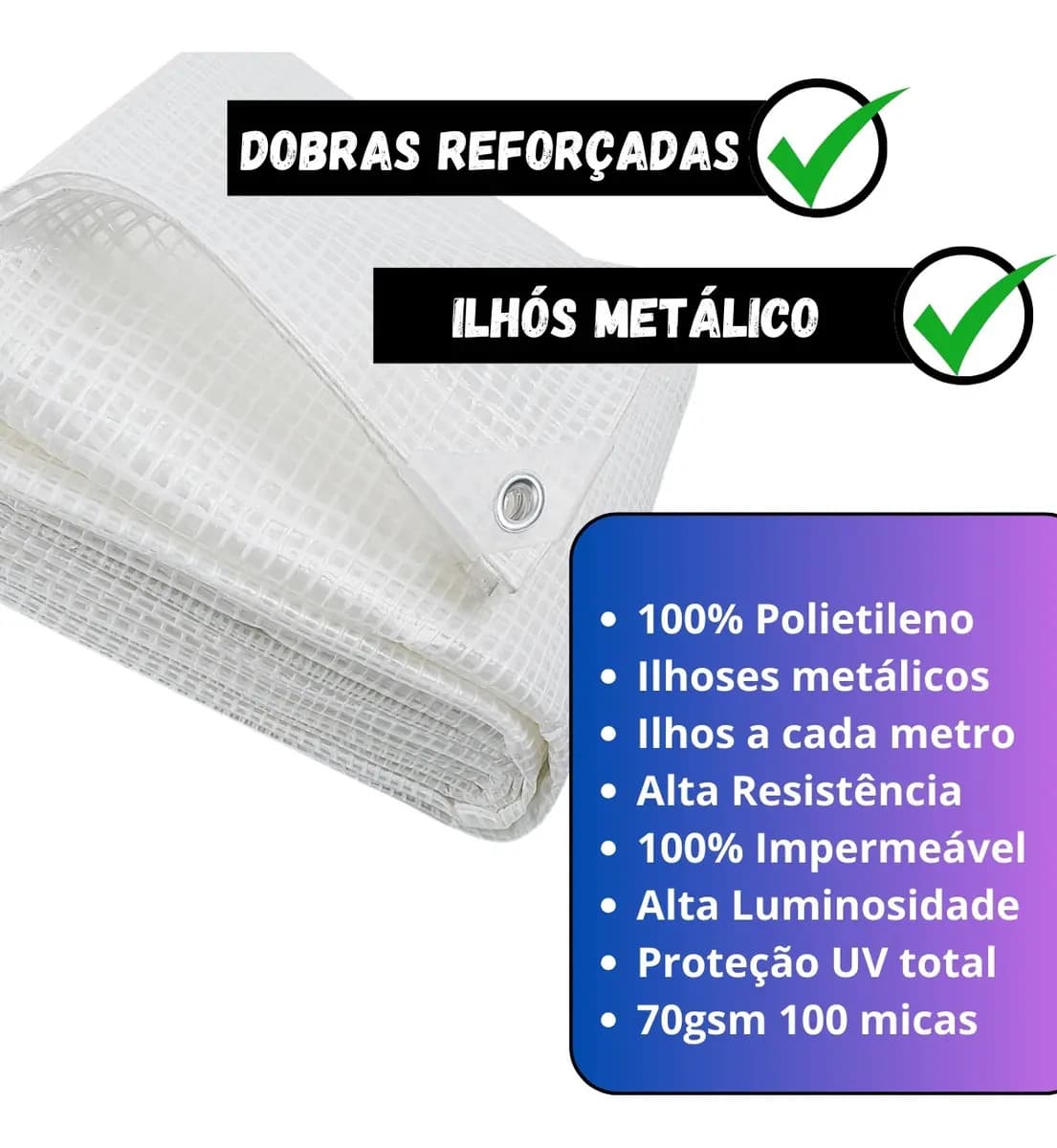 Lona Impermeável Plástica Transparente 2x2 Metros 100 Micras — imagem 5