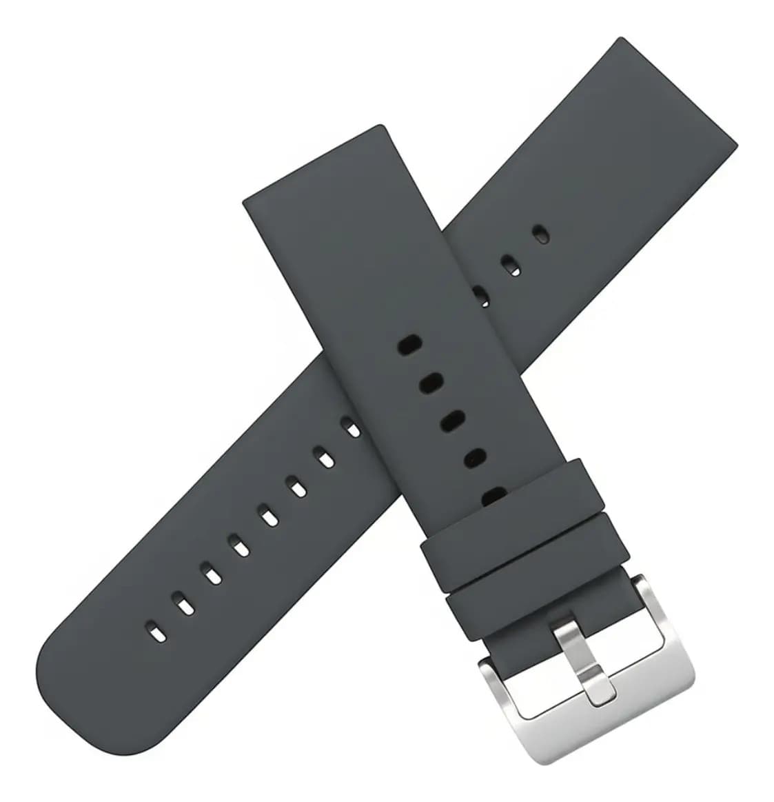 Pulseira 22mm Silicone Wawe Para Relogio Smartwatch C/ Pinos Cor Cinza — imagem 2