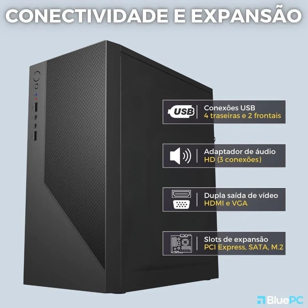 Computador Completo Intel Core I5, 8gb Ram, Ssd 240gb, Monitor 19 Led, Windows 10 Pro - Bluepc Plus Cdbp-plu101 — imagem 3
