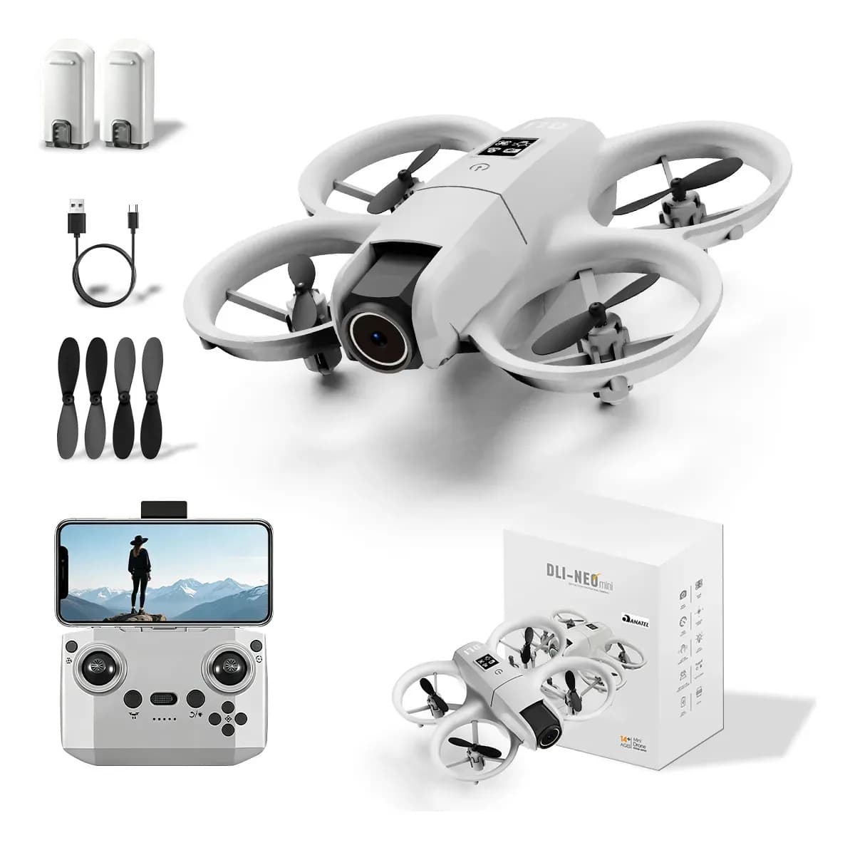 Drone Neo Com Câmera 4k Full Hd Wifi Cor Cinza 2 Baterias — imagem 5
