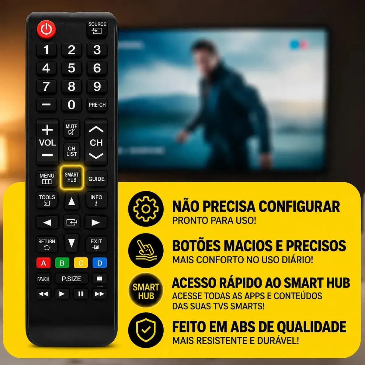 Controle Remoto Universal FBG Para Smart Compativel Com TV Samsung Plástico ABS — imagem 5
