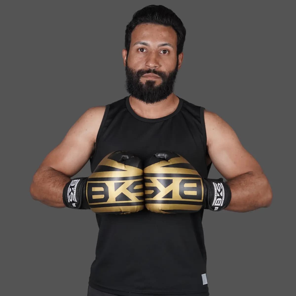 Luva Muay Thai Boxe Kickboxing Sparring + Caneleira Bks Cor Dourado Tamanho 14oz — imagem 5