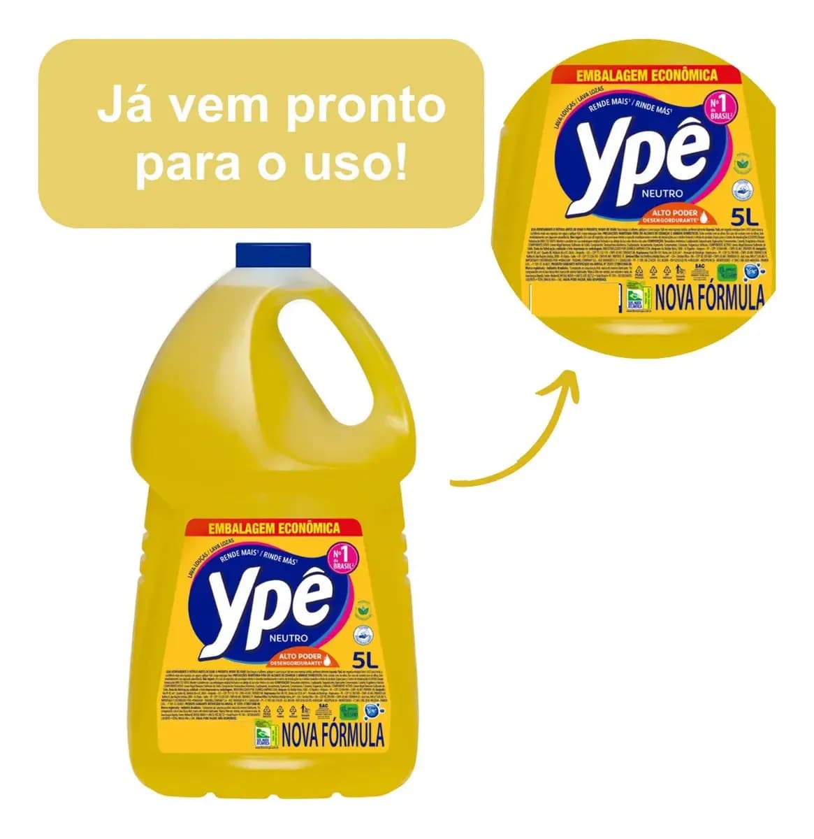 Detergente Ypê Neutro 5 Litros — imagem 5