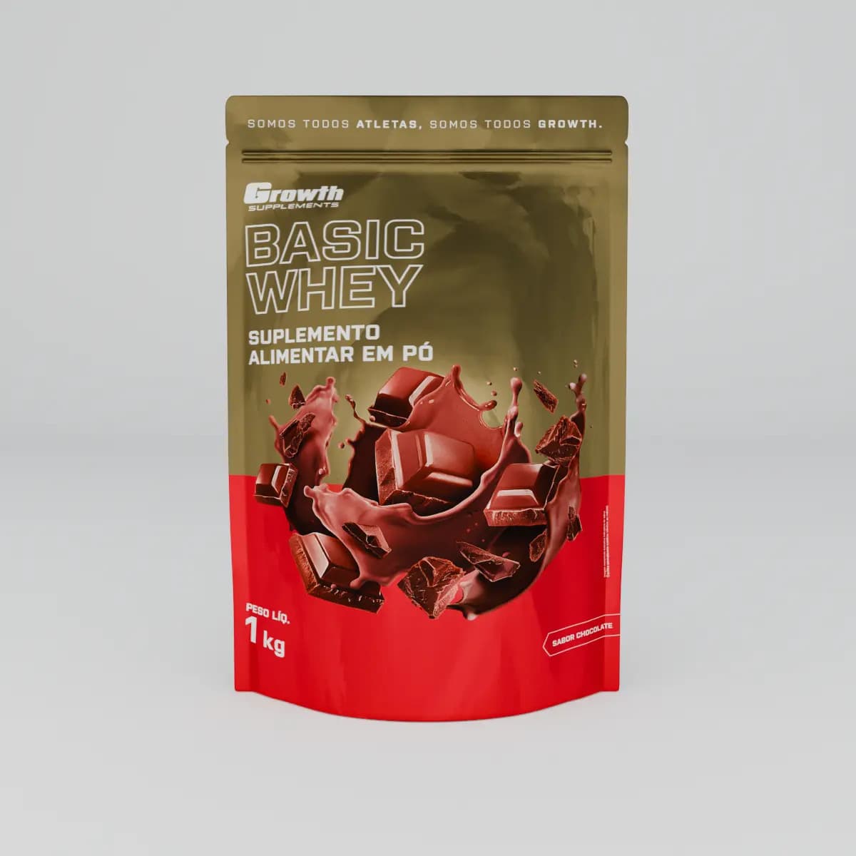Proteína Growth Supplements Basic Whey em pó sabor Chocolate x 1kg — imagem 2