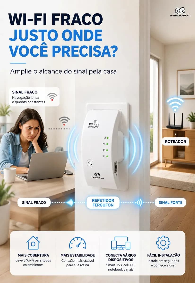 Repetidor De Sinal Wifi Roteador Wireless Amplificador Potente Sem Fio Turbo Cor Branco 1800mbps Longo Alcance Internet Porta Ethernet Casa Escritório Configura — imagem 6