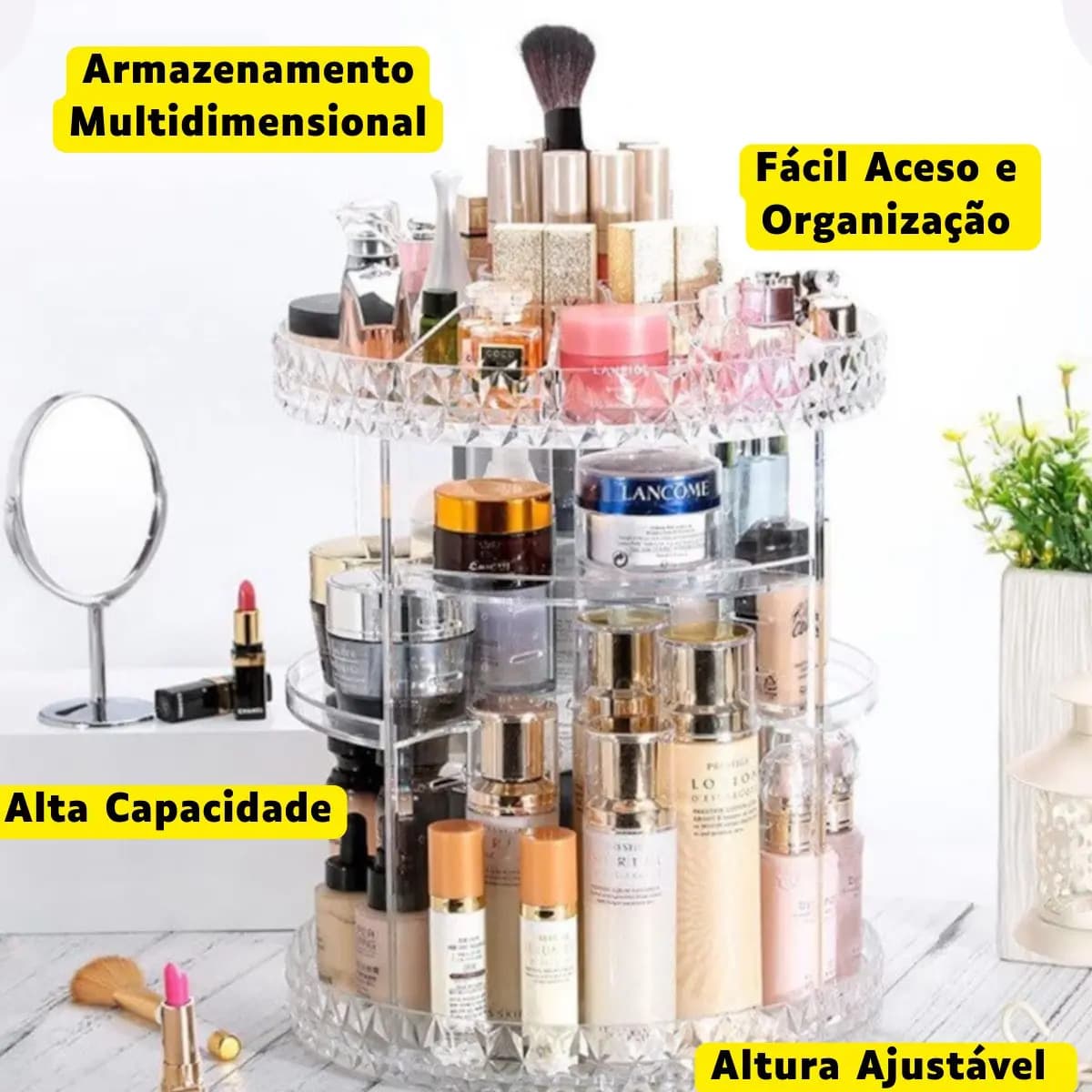 Organizador de Maquiagem Giratório 360° Acrílico ManoThor — imagem 5