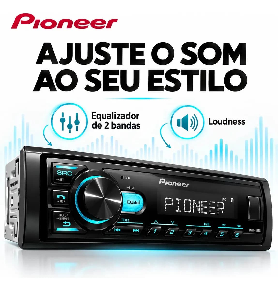 Radio Pioneer Bluetooth Automotivo Mvh-145br Usb Mp3 Fm — imagem 6