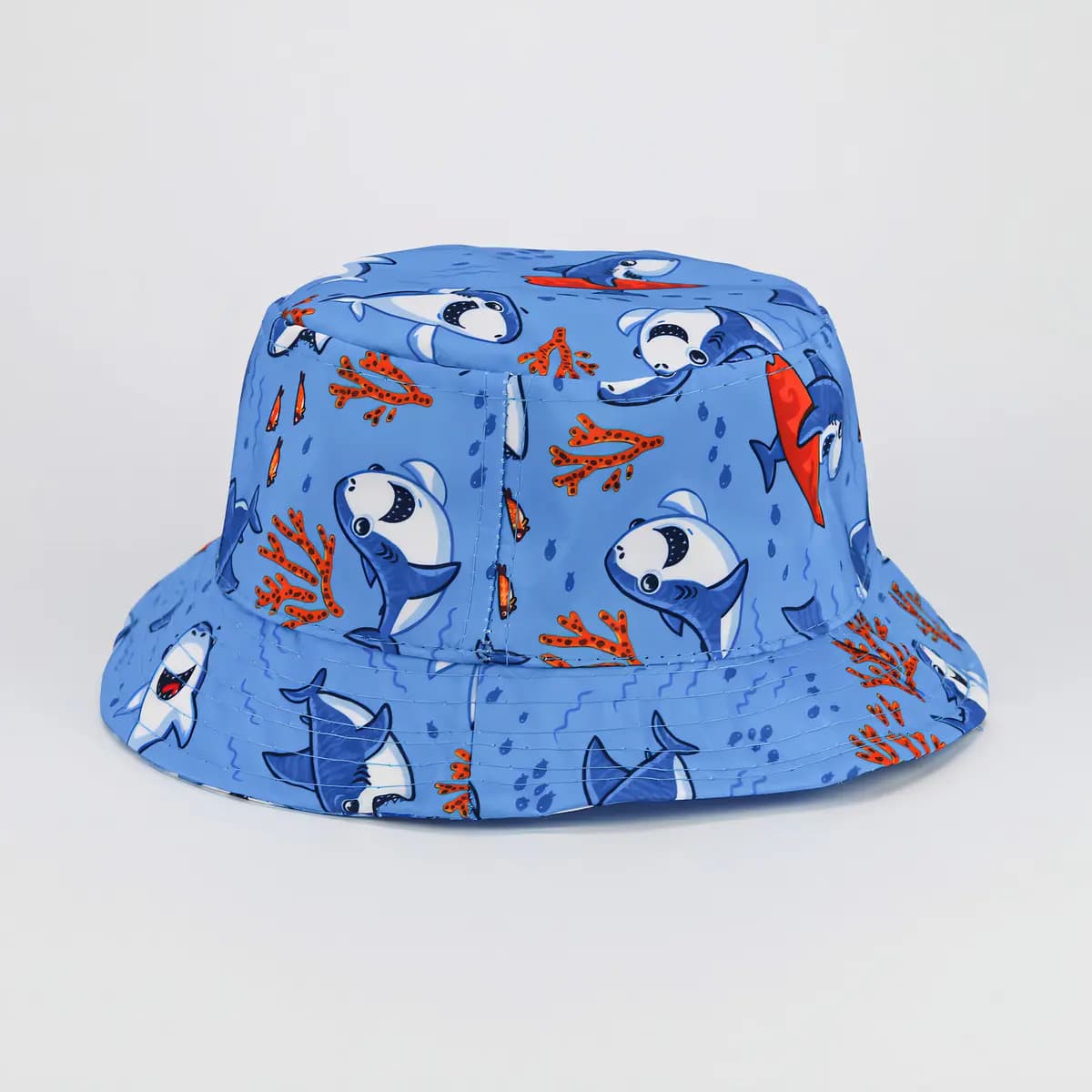 Chapéu Bucket Bebê Infantil Praia Proteção Solar Uv Girafa Cor Tubarão Azul Tamanho Un — imagem 3