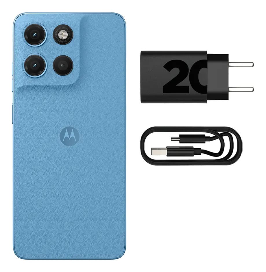 Smartphone Motorola Moto G17 4g - 128gb 4gb Ram + 8gb Ram Boost, Camera 50mp Sony Lytia 600, Tela Fhd+ 60hz, Bateria 5200 Mah - Azul — imagem 5