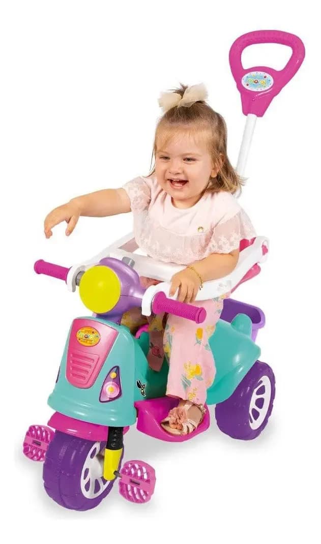 Triciclo Infantil De Passeio E Pedal Andador Avespa Pink — imagem 6