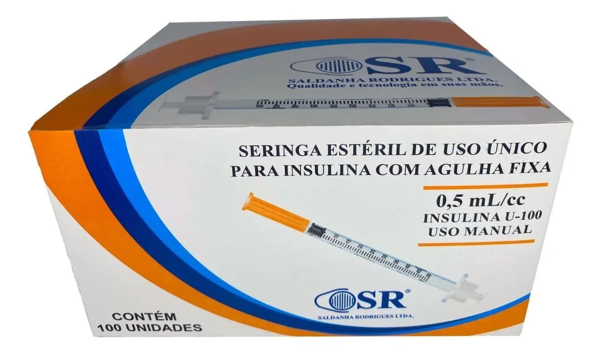 SR 0.5 ml seringa de insulina com agulha fixa — imagem 2