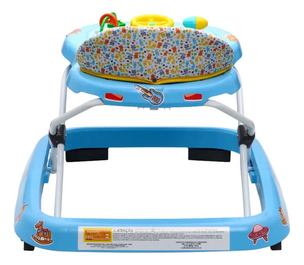 Andador Infantil Musical Para Bebê Quick Maxi Baby AZUL — imagem 4