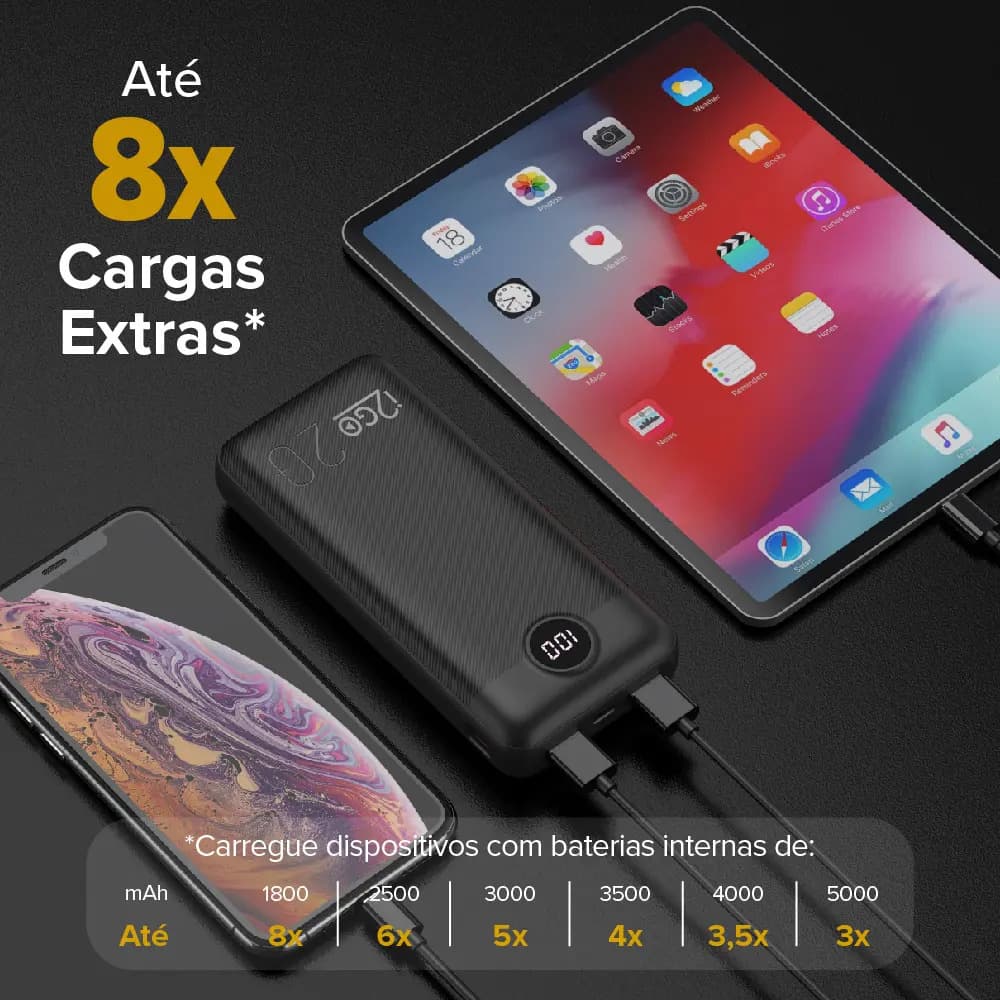 Carregador Portátil Power Bank Turbo i2GO 20000mah 20w Com Display Digital — imagem 2