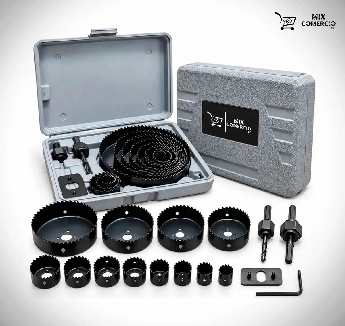 Jogo Serra Copo 16 Peças 19mm A 127mm Para Madeira Gesso Pvc Mdf Compensado Kit Completo Para Furadeira Conjunto De Serras Para Perfuração E Corte Circular Em O