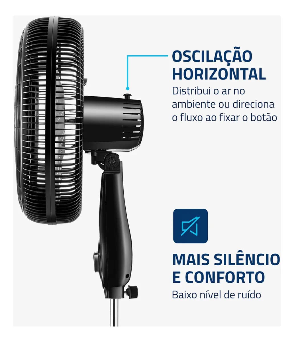 Ventilador de Coluna 40cm Turbo Mondial 140W NVT-40C-8P-B — imagem 5