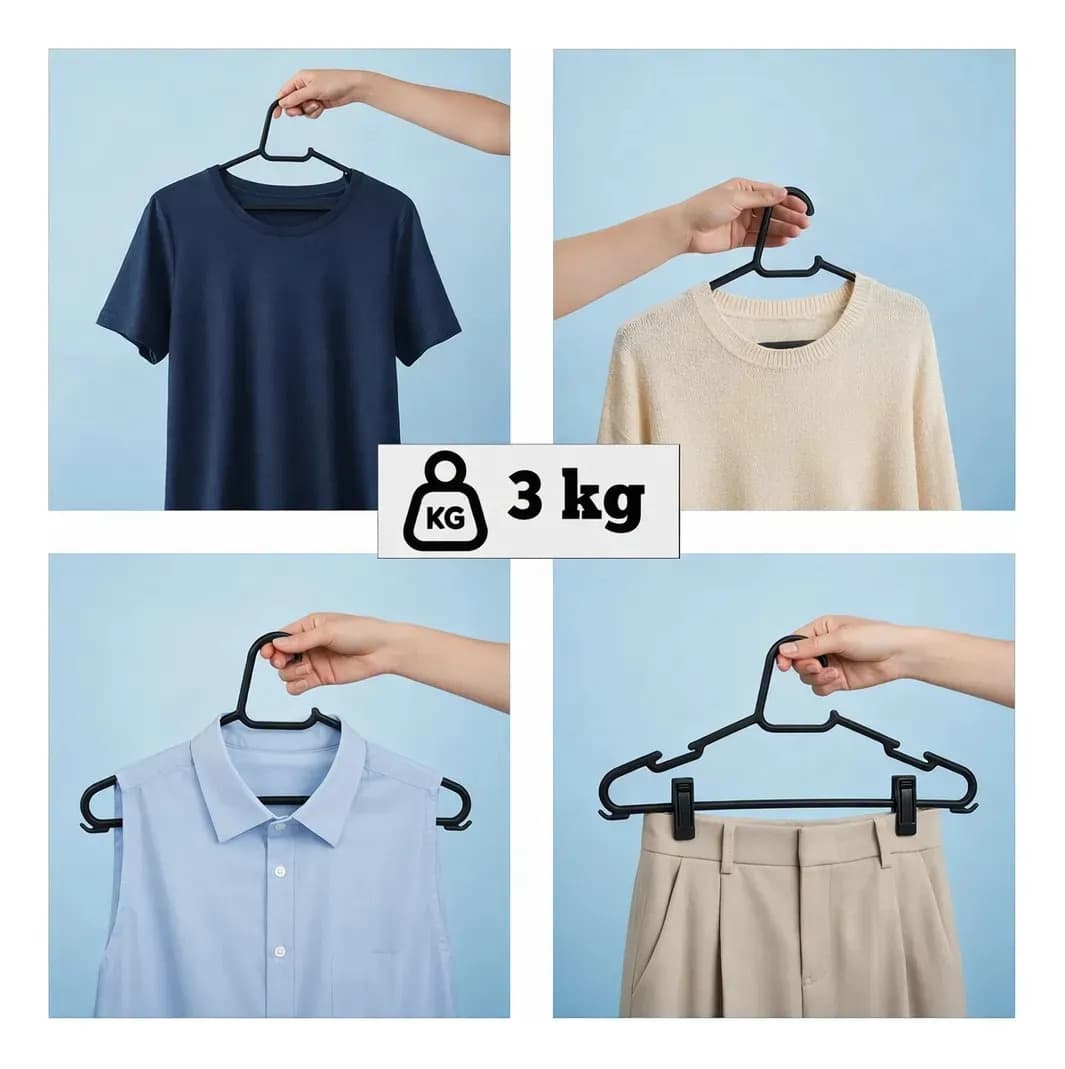 Kit 50 Cabide Adulto Preto Organizador Roupa Reforçado — imagem 4