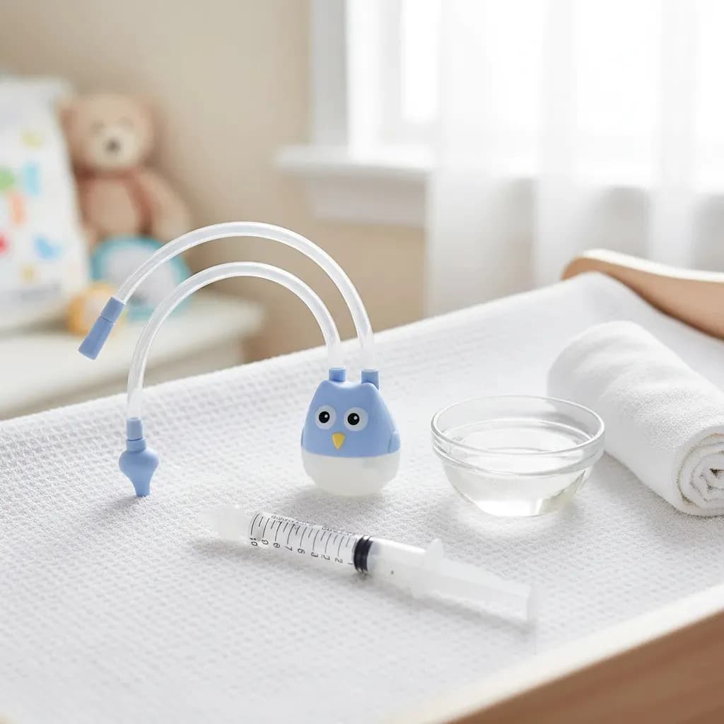 Kit 1 Seringa Lavagem Nariz + 1 Aspirador Sugador Catarro Bebê Lider Comercios Cor Azul-celeste — imagem 2