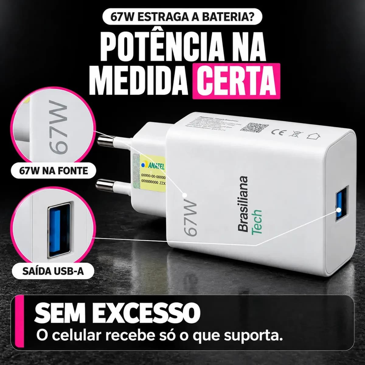 Carregador Turbo 67W Tipo C com Cabo 1m Fonte de Parede Carregamento Rápido Adaptador Tomada Compatível com Xiaomi Redmi Note 7 8 9 10 11 12 Pro Poco X3 Pro M3  — imagem 3