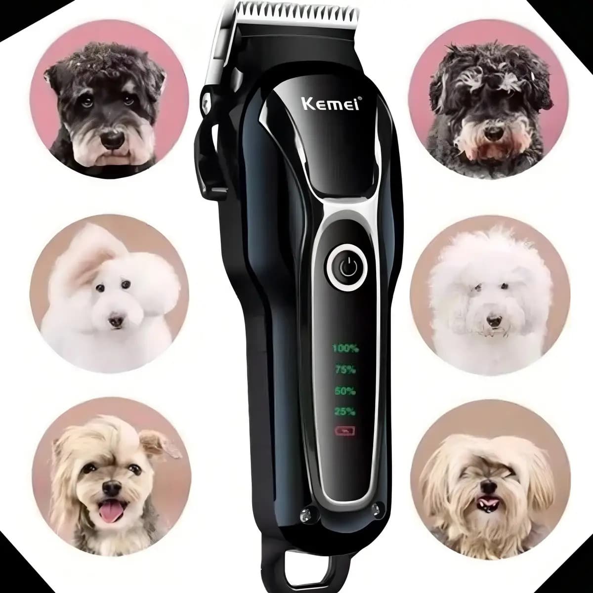Máquina de Tosa Kemei 1991 Sem Fio 5 W para Cachorros — imagem 2