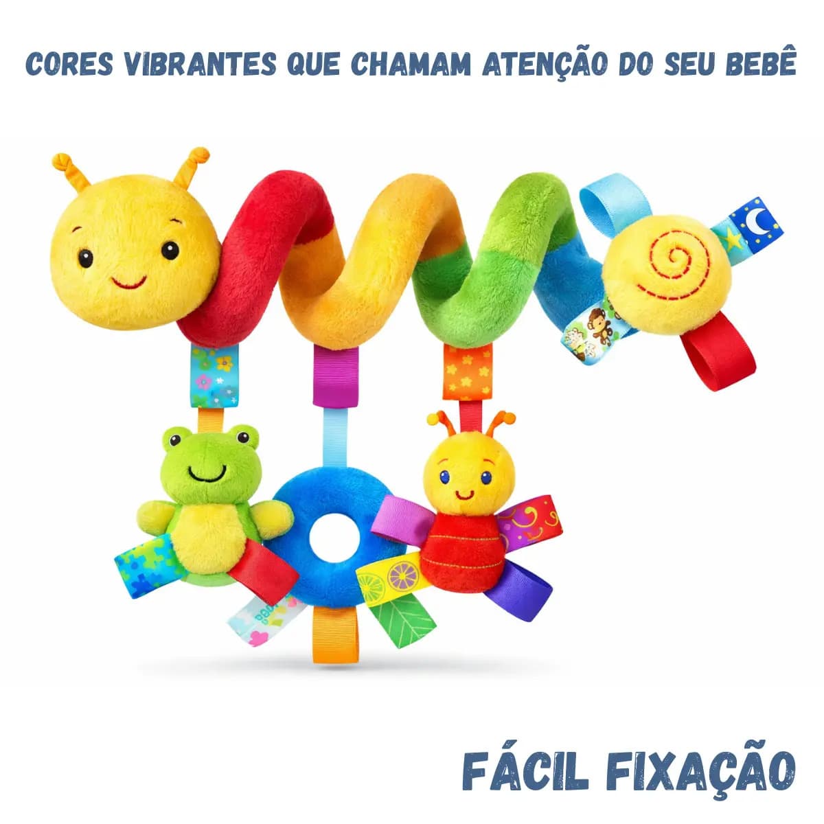 Móbile Centopeia Em Espiral Bebe Para Carrinho, Berço Com Chocalho Multisensorial 1ª Infância Bebê Conforto Marca D Dose — imagem 2