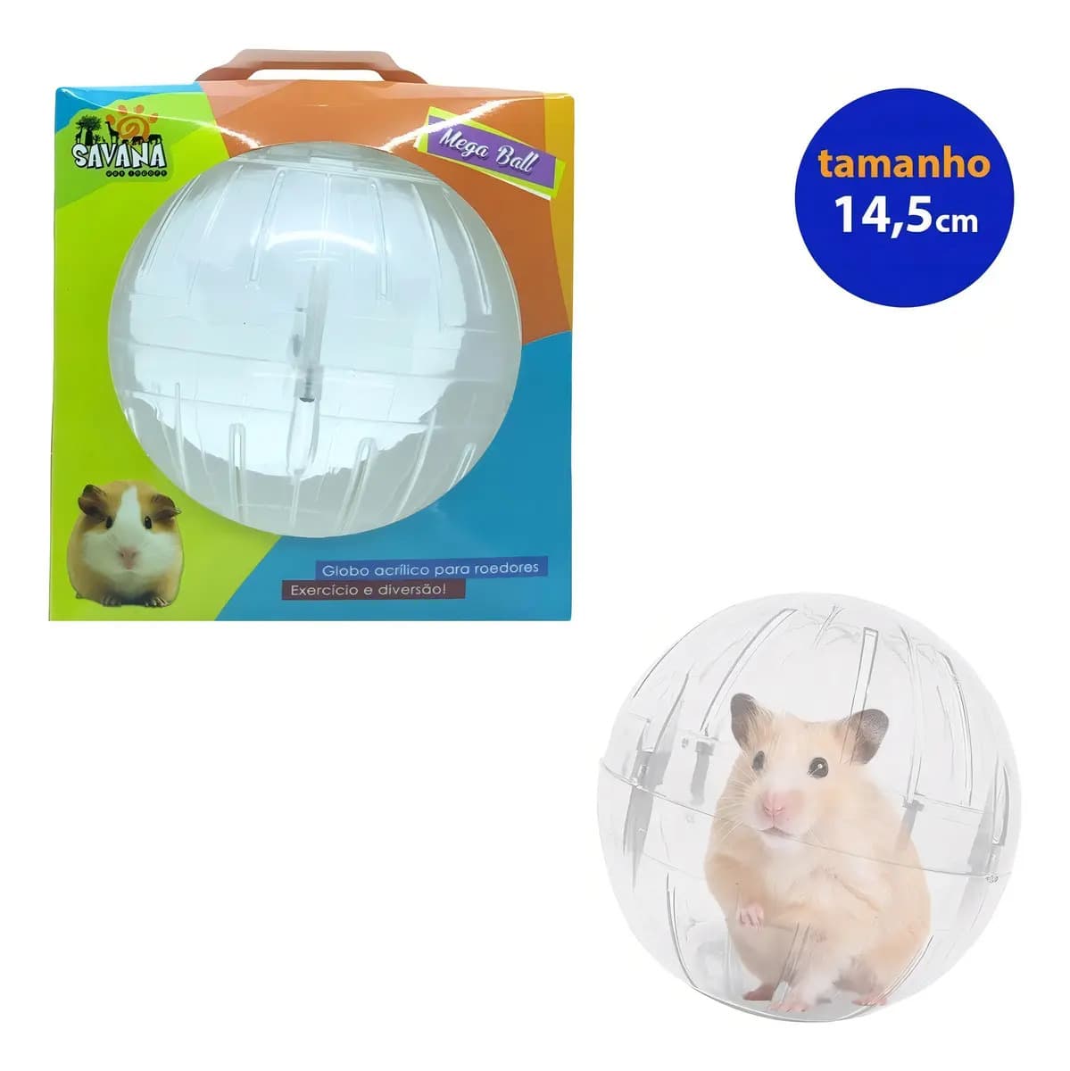 Bola Globo para Hamster 14,5cm Brinquedo em Acrílico para Roedores — imagem 2