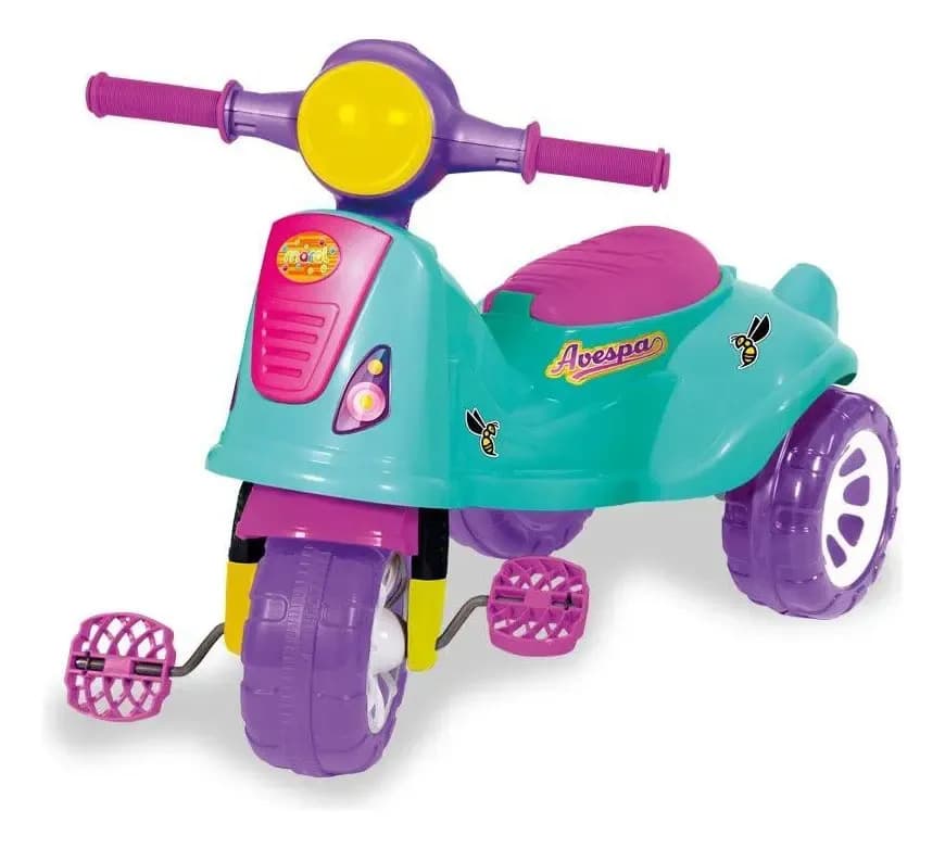 Triciclo Infantil De Passeio E Pedal Andador Avespa Pink — imagem 3
