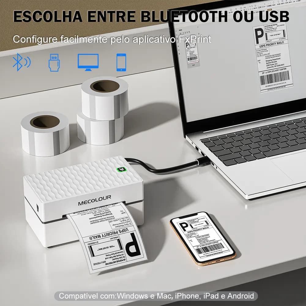 Impressora Térmica Mecolour GD41 Impressora De Etiquetas Bluetooth Impressora Etiquetadora Portatil Logística — imagem 4