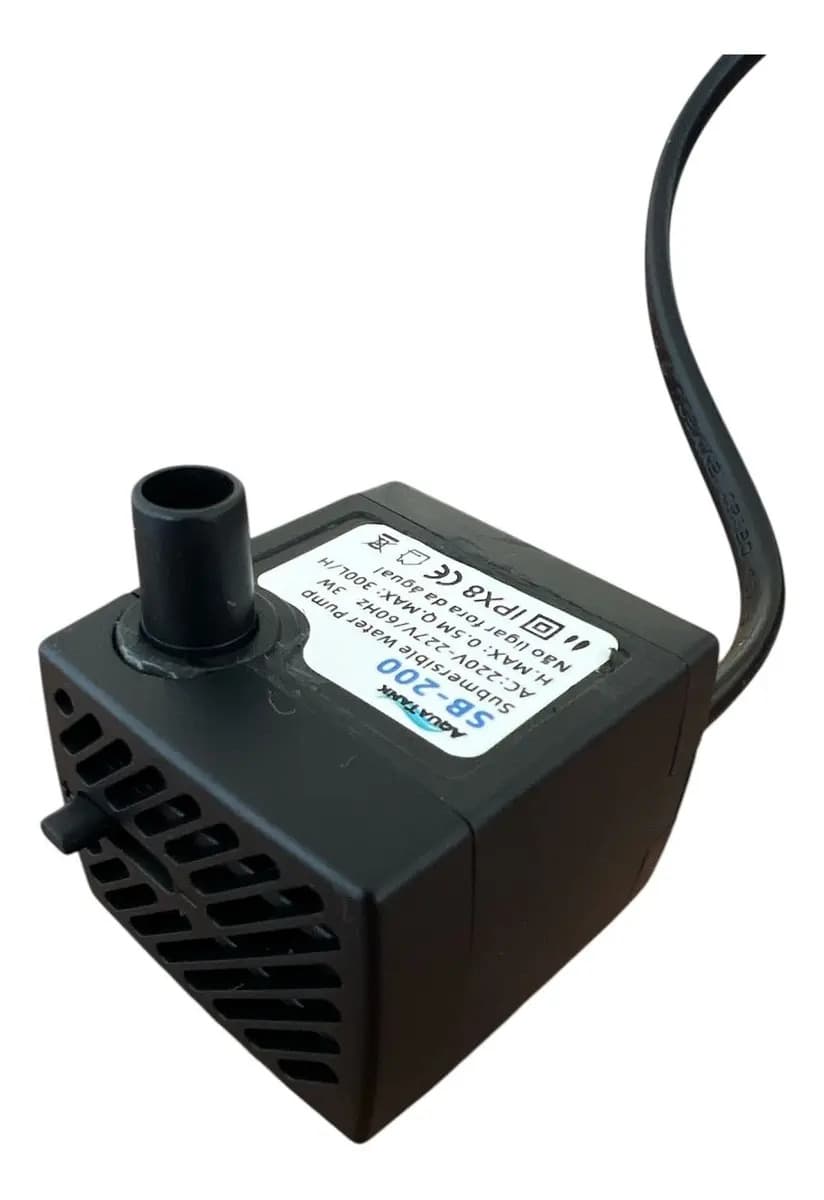 Bomba Submersa AquaTank SB-200 Aquário Fonte 300 L/H