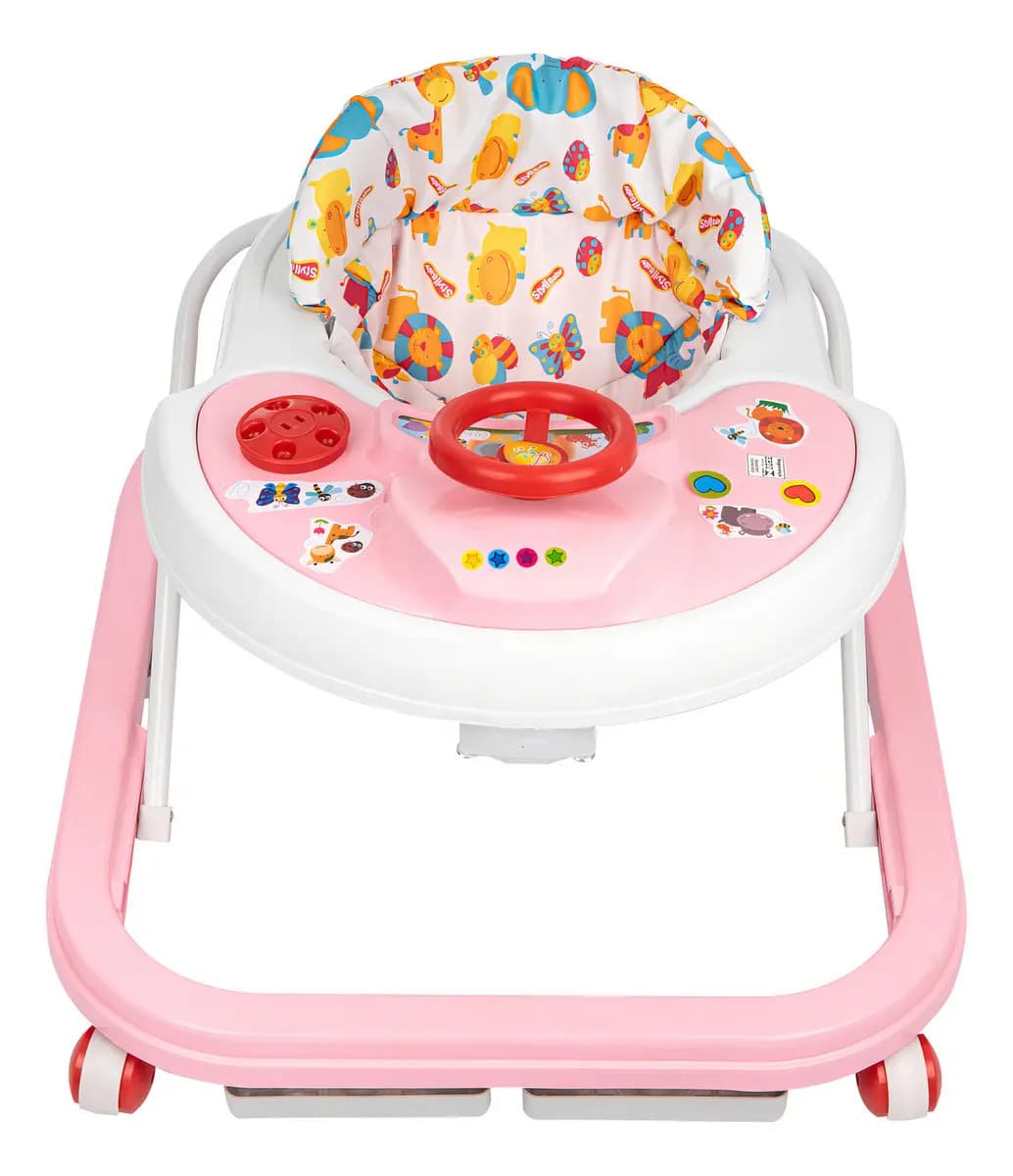 Andador Musical Para Bebe Infantil Seguro Com Trava Cor Rosa Bebê — imagem 3