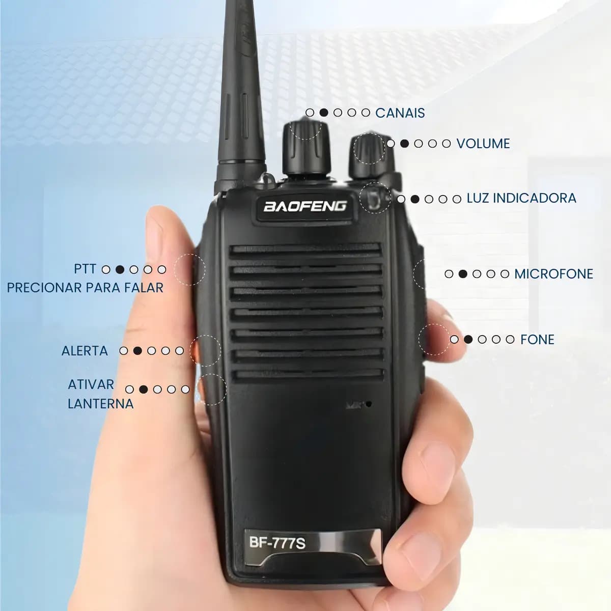 Kit 4 Rádios Comunicação Baofeng BF-777S 16 Canais 12km Alcance 400-470MHz — imagem 4