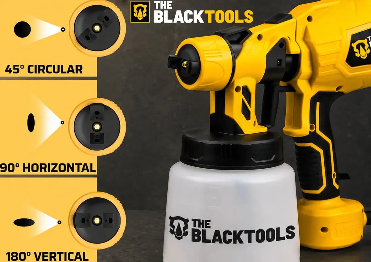 Pistola De Pintura E Pulverizadora Elétrica Portátil Hvlp 1.250l C/5 Bicos E Acessórios 600w Tpp150 The Black Tools — imagem 5