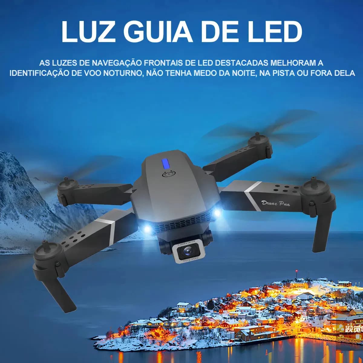 Mini Drone E88 Profissionals Câmeras Fpv Wi-fi Fotografia Aérea Camera Hd Com Controle Remoto Cor Preto — imagem 6