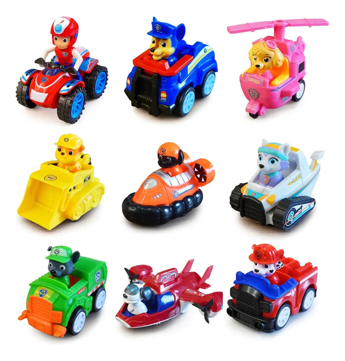 Kit 9 Carros E Personagens Patrulha Canina Coleção Fricção Colorido — imagem 3
