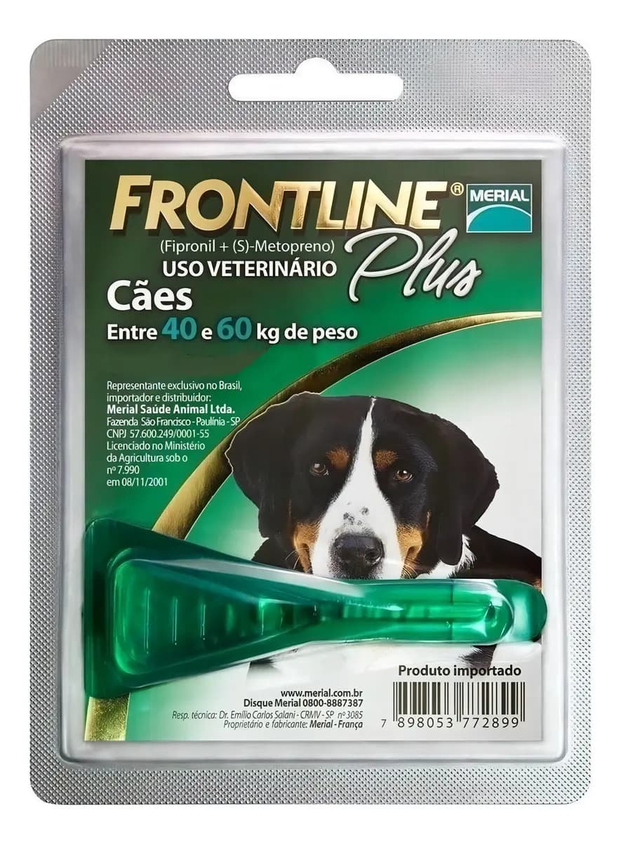 Frontline Plus Antipulgas e Carrapatos para Cães 40-60kg 4,02mL