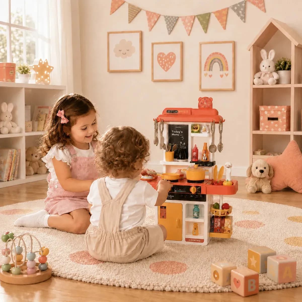 Cozinha De Brinquedo Infantil Com Acessórios Sai Água E Som Rosa — imagem 2