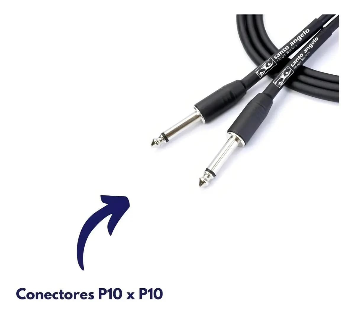 Cabo P10 Santo Angelo NINJA 30FT Guitarra Violão 9,15m Preto — imagem 2