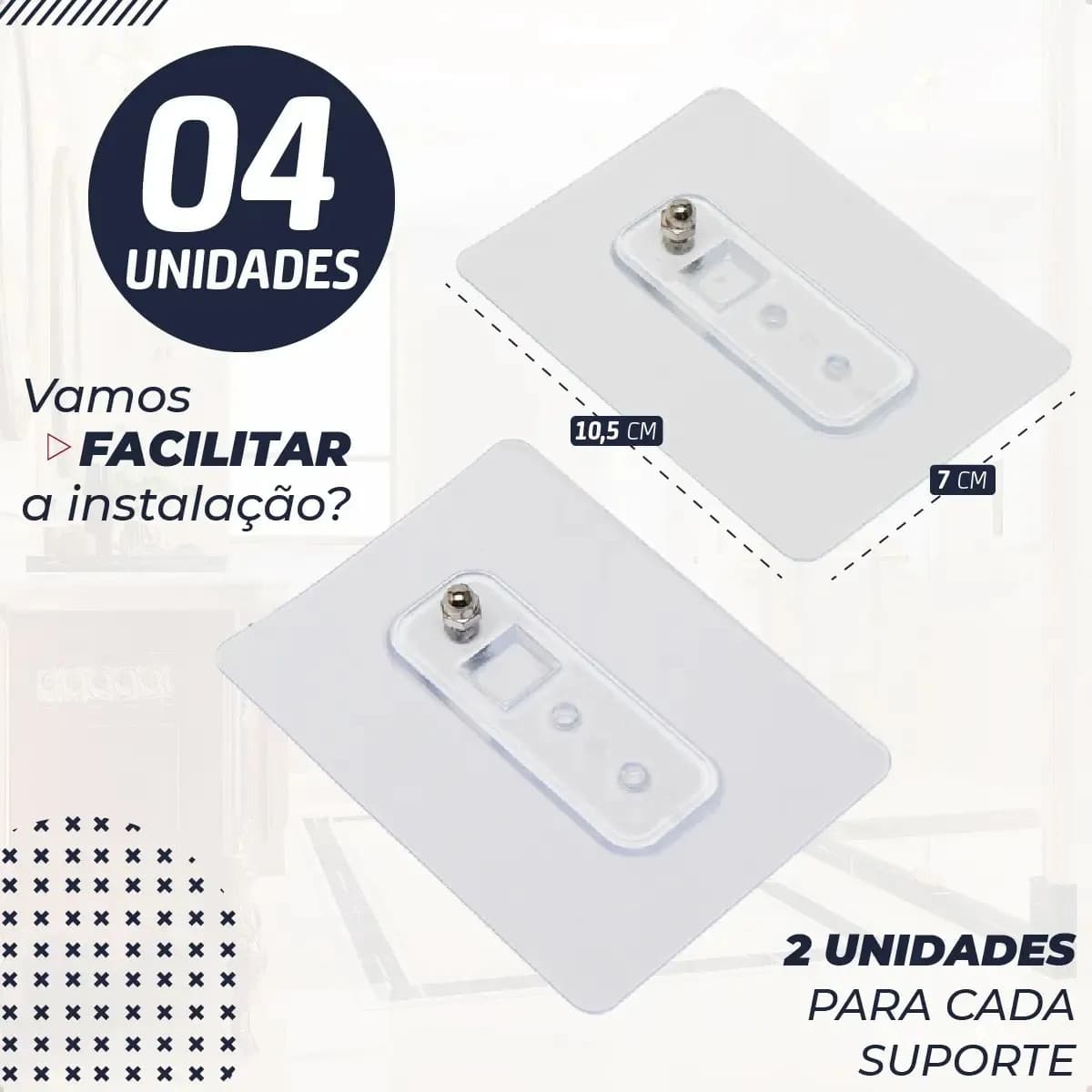 Kit 2 Suporte Porta Shampoo Sabonete Prateleira Banheiro Adesivo Parede Sem Furar Box Luxo Cor Preto Homeroarte — imagem 5