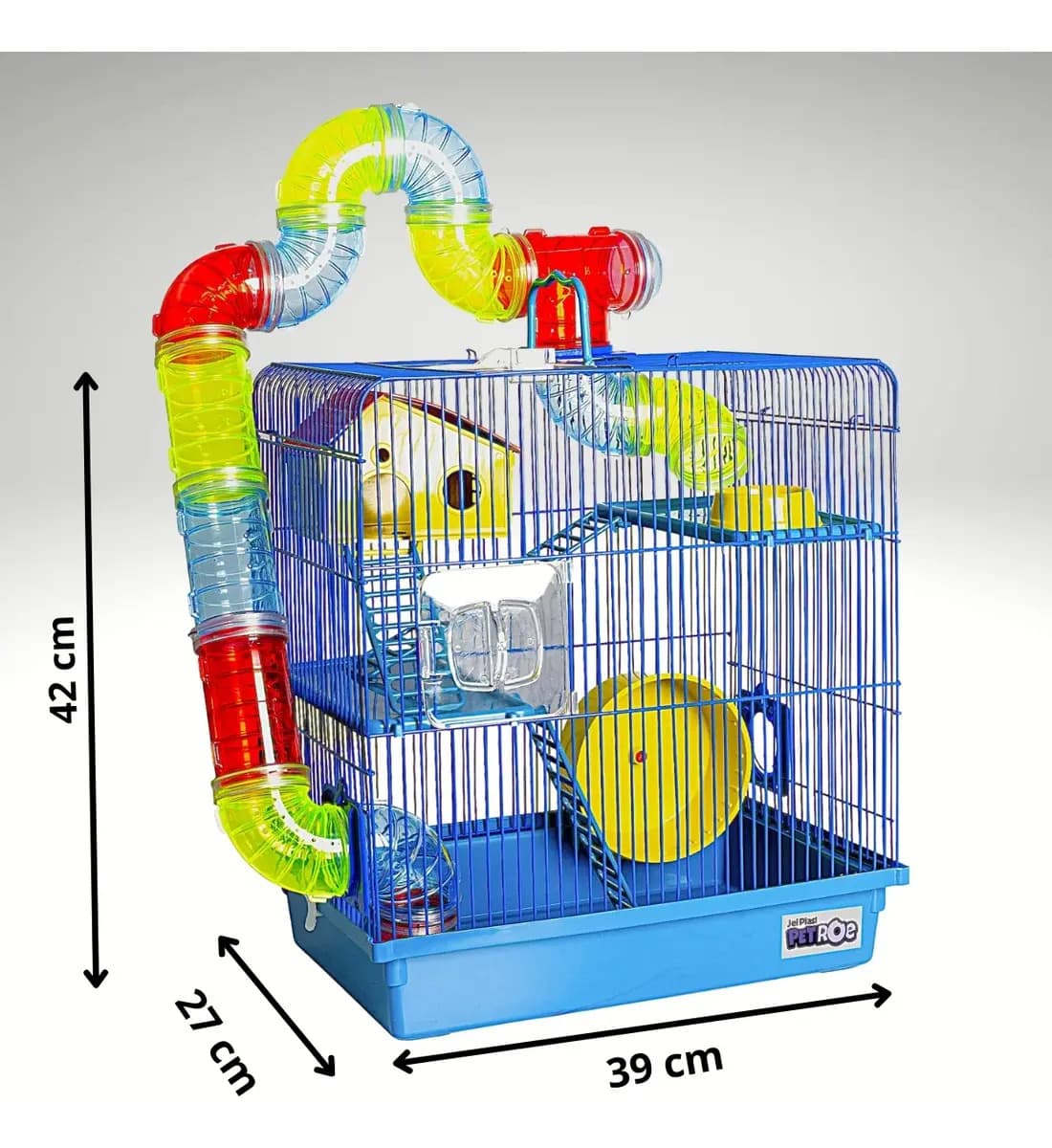 Gaiola Para Hamster Com Tubo E Casinha 3 Andares Cor Azul — imagem 2