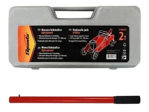 Macaco Hidráulico Carrinho Sparta 2 Ton Jacarezinho Com Maleta — imagem 3