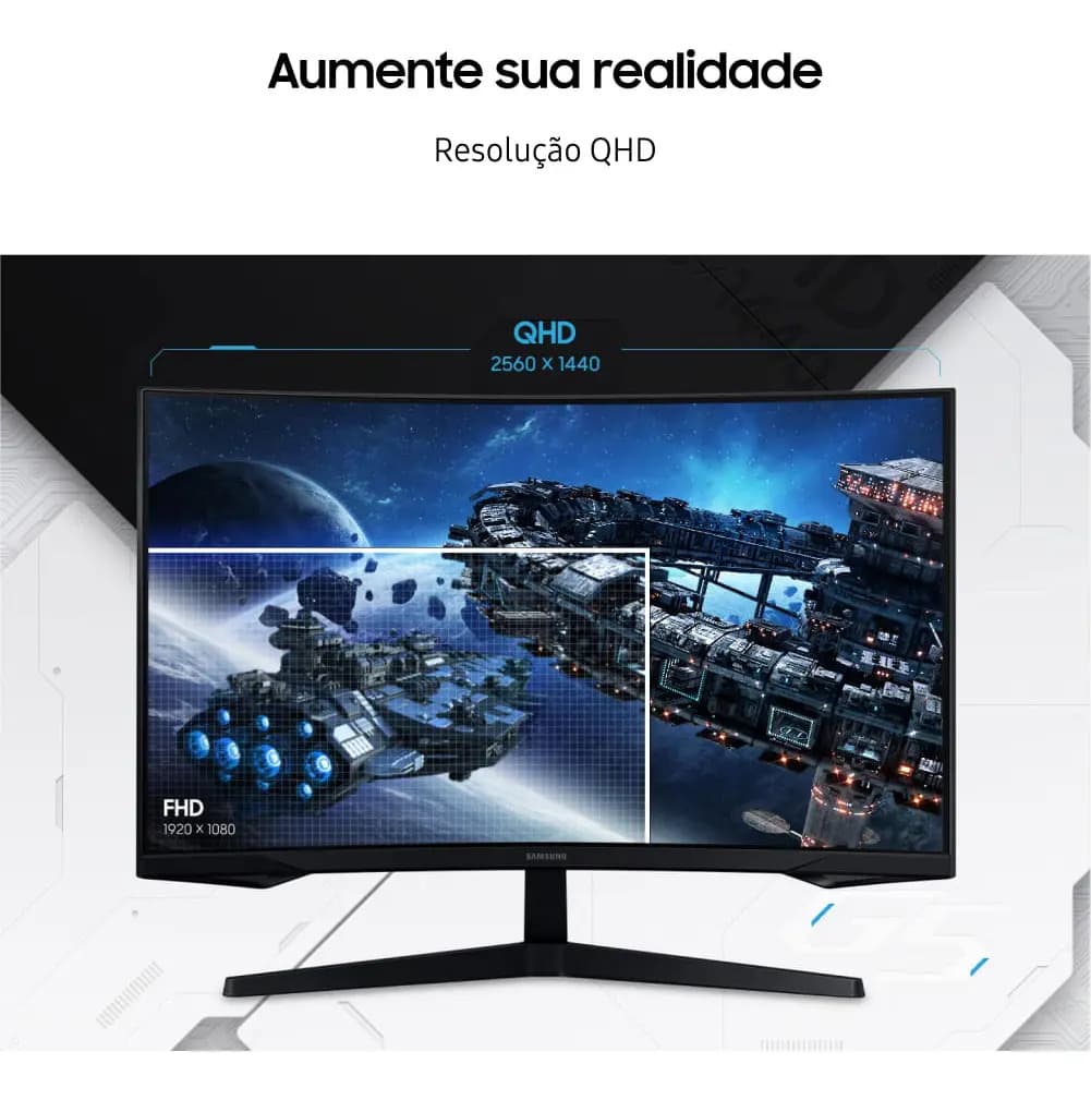 Monitor Gamer Samsung Odyssey G5, 32 ,qhd, 165hz,1ms,hdmi,dp Preto — imagem 6