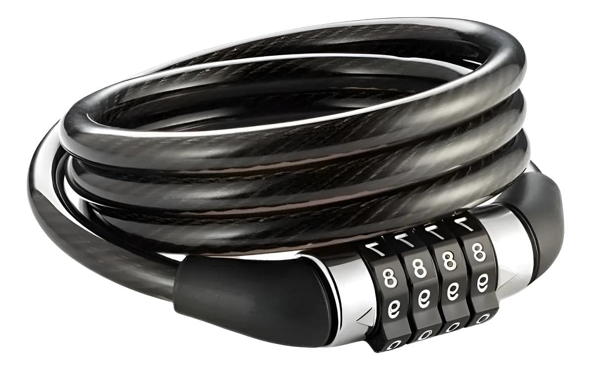 Cadeado Bicicleta Antifurto Trava Com Senha Aço Reforçado Para Bike Moto Corrente Portão Coolmusic Cor Preto — imagem 4