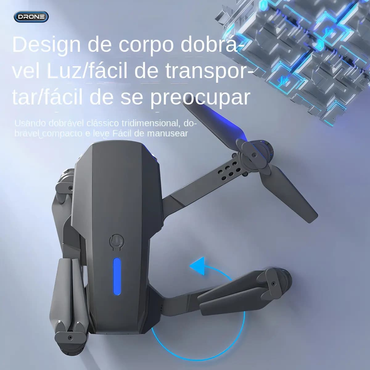 Mini Drone LSRC LS-E88 com Câmera HD Preto Dobrável 2 Baterias FPV Wi-Fi — imagem 5