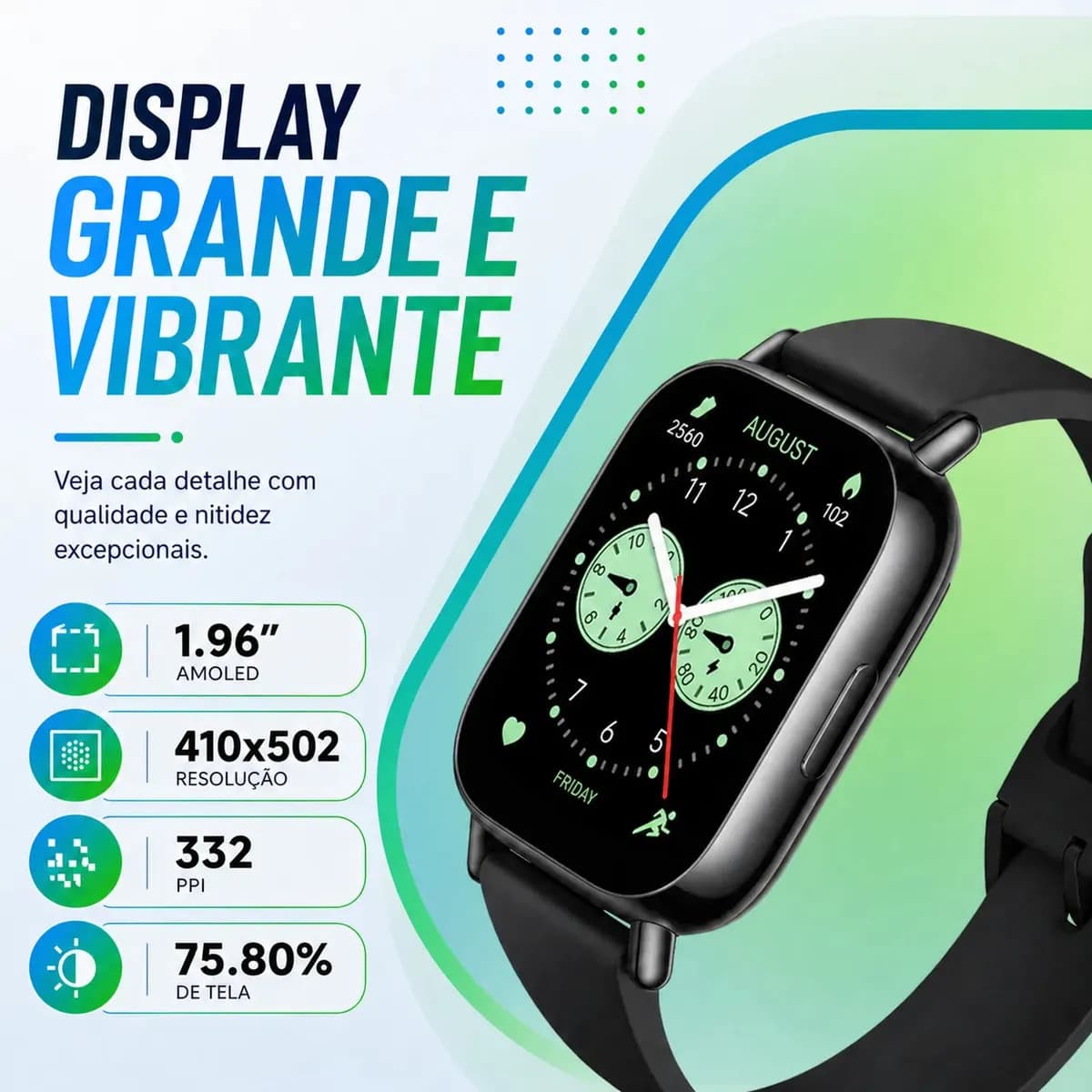 Relógio Smartwatch Redmi Watch 5 Active Lite Xiaomi Preto Prateado — imagem 3