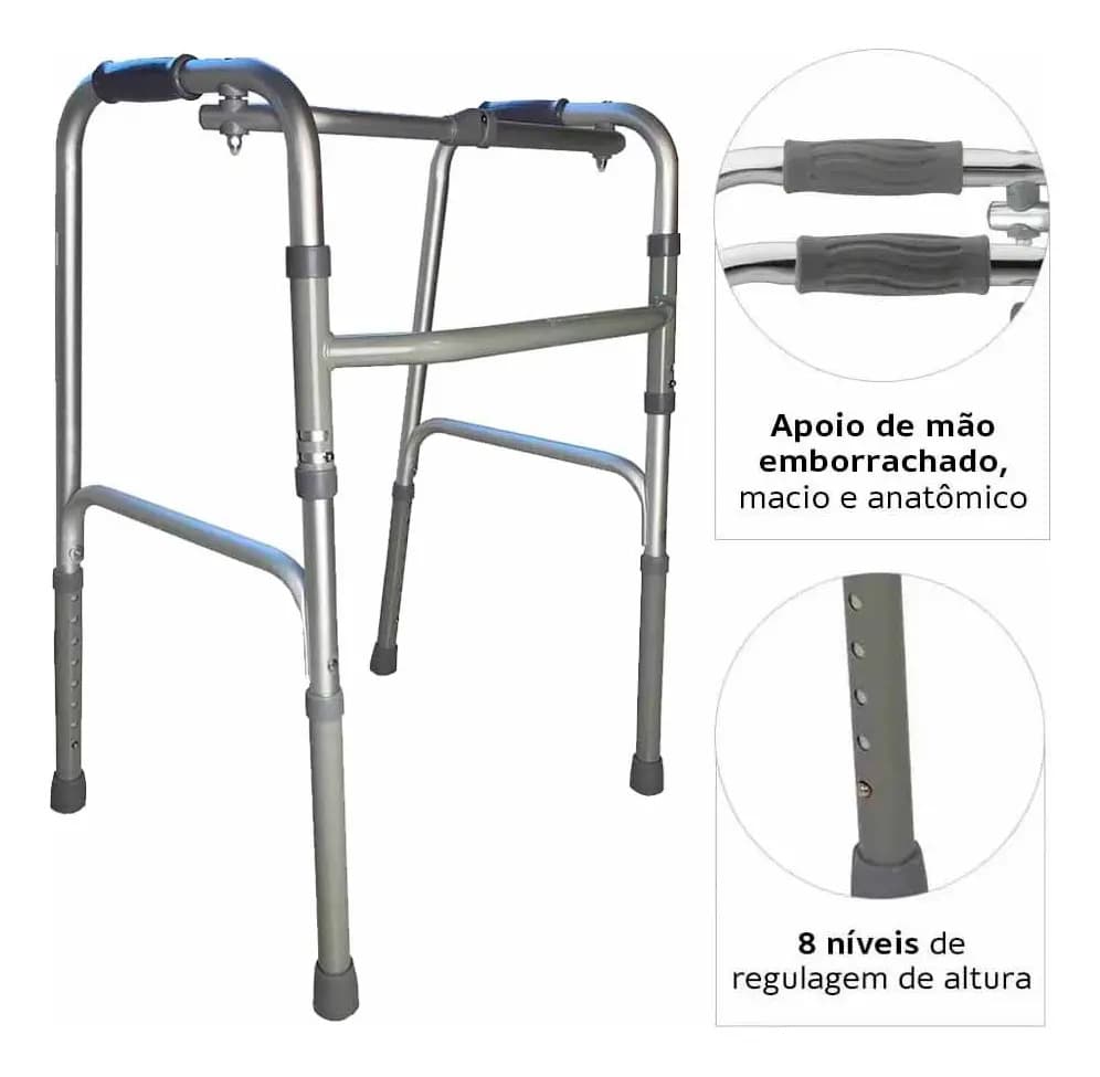 Andador Dobrável Alumínio Dellamed D10 Pop 3 em 1 — imagem 5