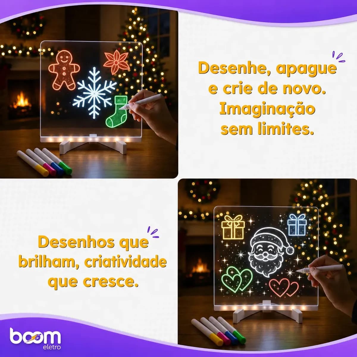 Lousa Magica Led 3d Neon Colorir Ilustração Infantil Led — imagem 2