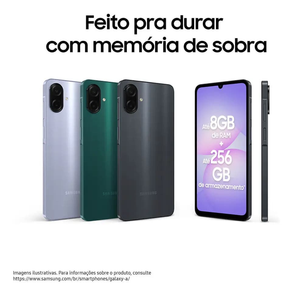 Smartphone Samsung Galaxy A07 4G 256GB 8GB Preto 6,7" — imagem 2